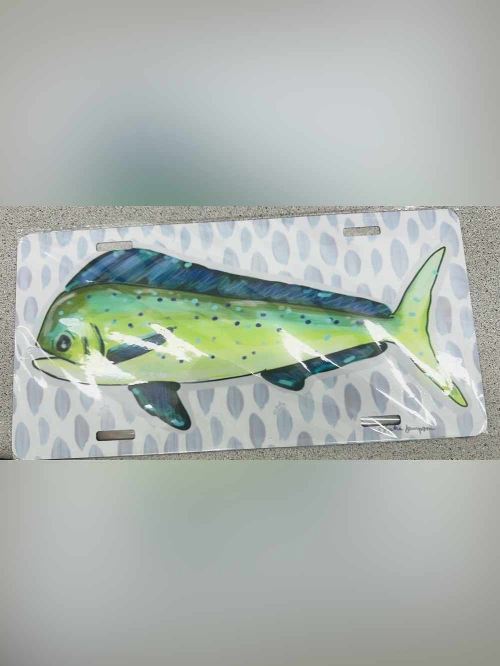 Mahi Mahi car tag from Audra Style